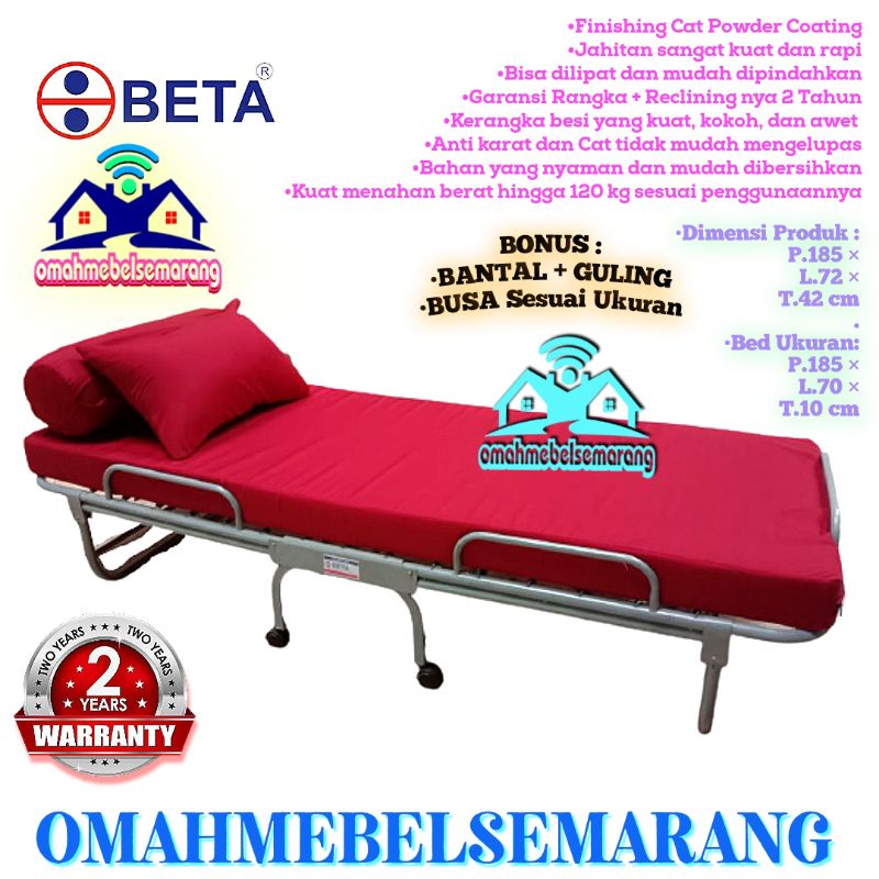 Ranjang Besi Lipat POPPY Folding Bed Minimalis Modern