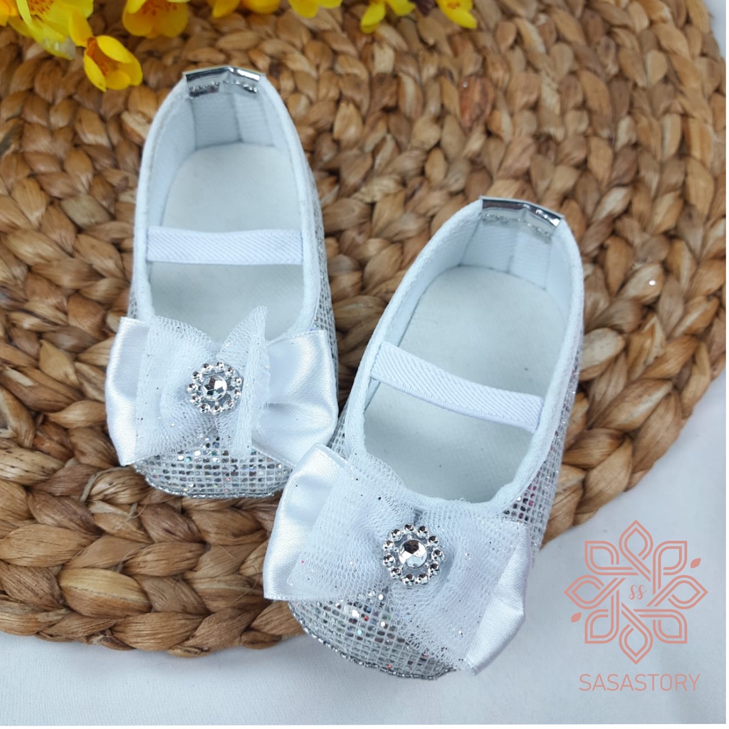 SEPATU PREWALKER BABY BAYI 0-12 BULAN GEL MANIK BLING-BLING FP05