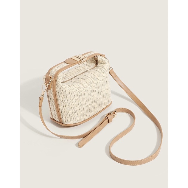 Tas Selempang Wanita Tas Jinjing Cewek Straw Bag JS 8020