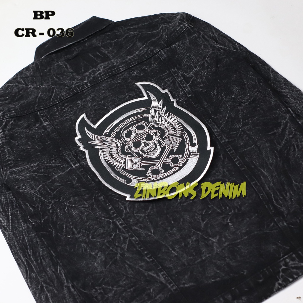 Back Patch Chopper emblem bordir cafe racer patch bordir emblem cocok di aplikasi kan ke jaket jeans dan outpit