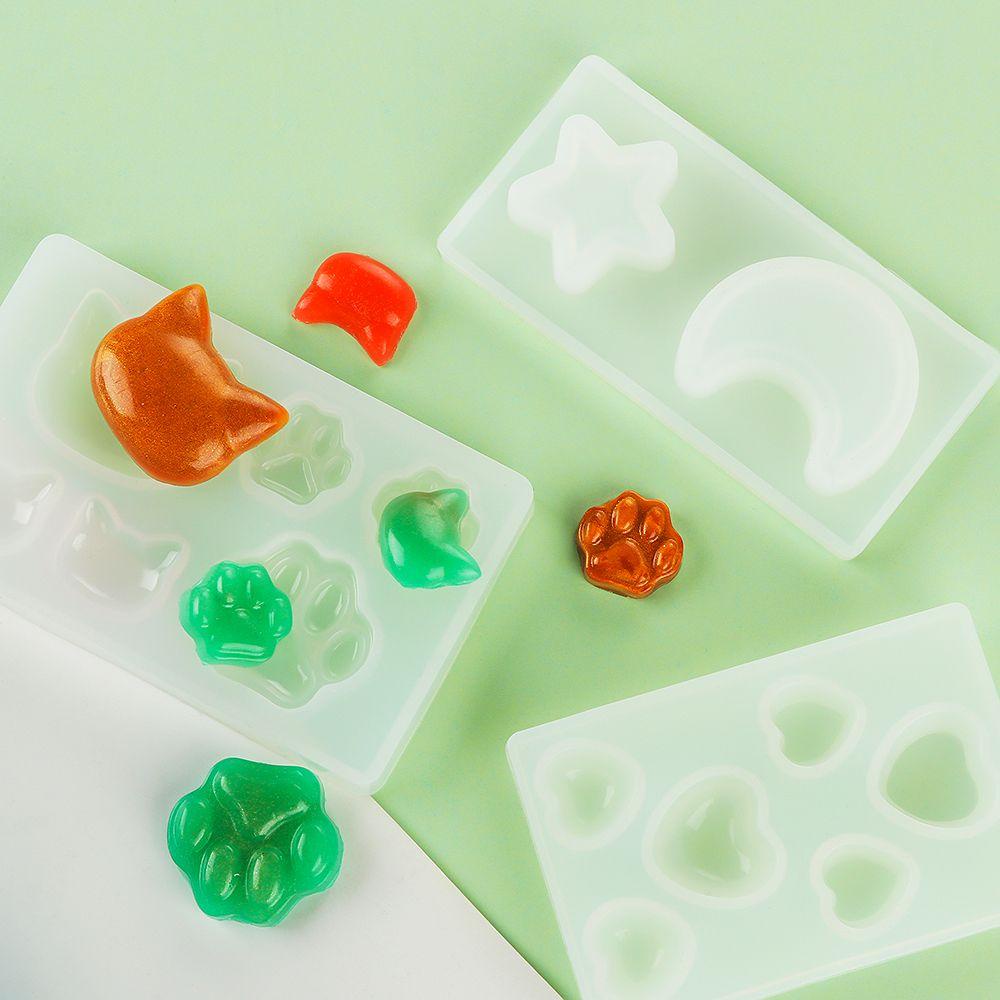 Preva Cetakan Silikon Wajah Kucing Cinta Hati Kristal Epoxy Cat Claw Membuat Perhiasan