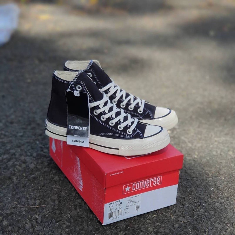 Sepatu Casual Converse 70s Hi Black White | Shopee Indonesia