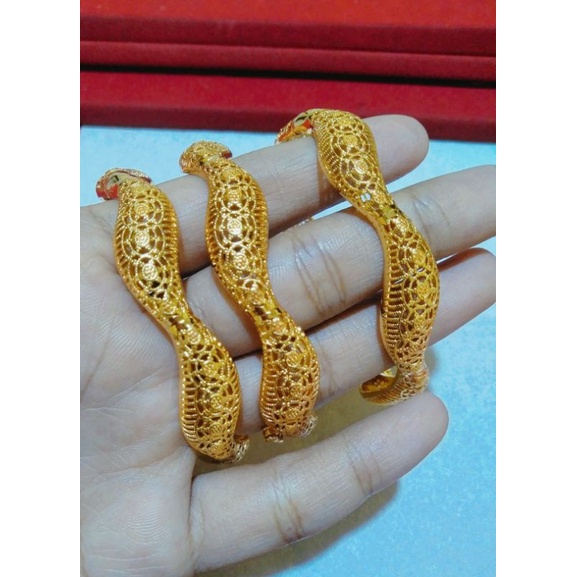 Gelang Dubay Arab Emas lapis / Gelang keroncong / Gelang titanium lapis emas