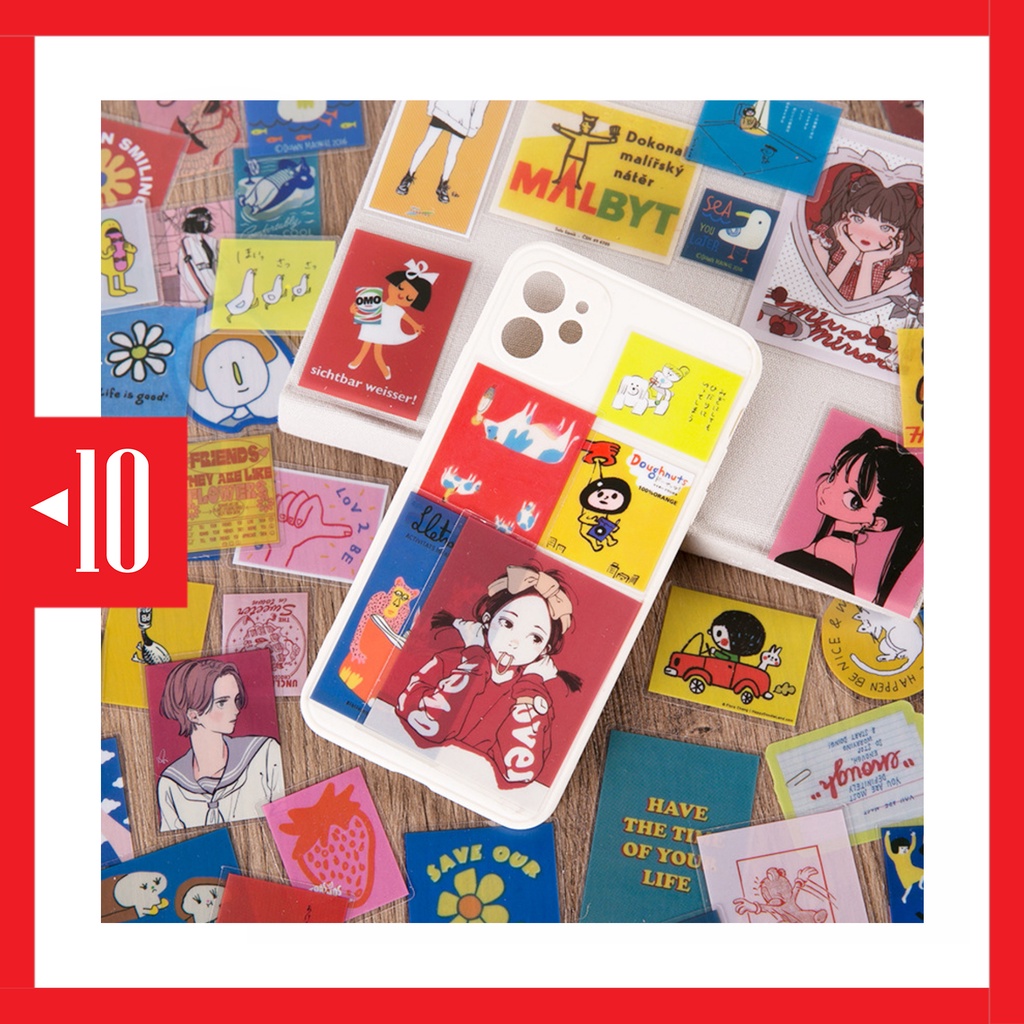 

BM6 isi 20 pcs set stiker dekorasi buku harian catatan retro sticker diy vintage poster