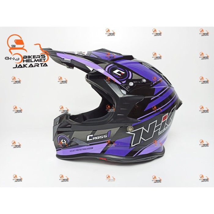 NHK HELM CROSSONE SPACE BLACK PURPLE TRAIL MOTO CROSS - M