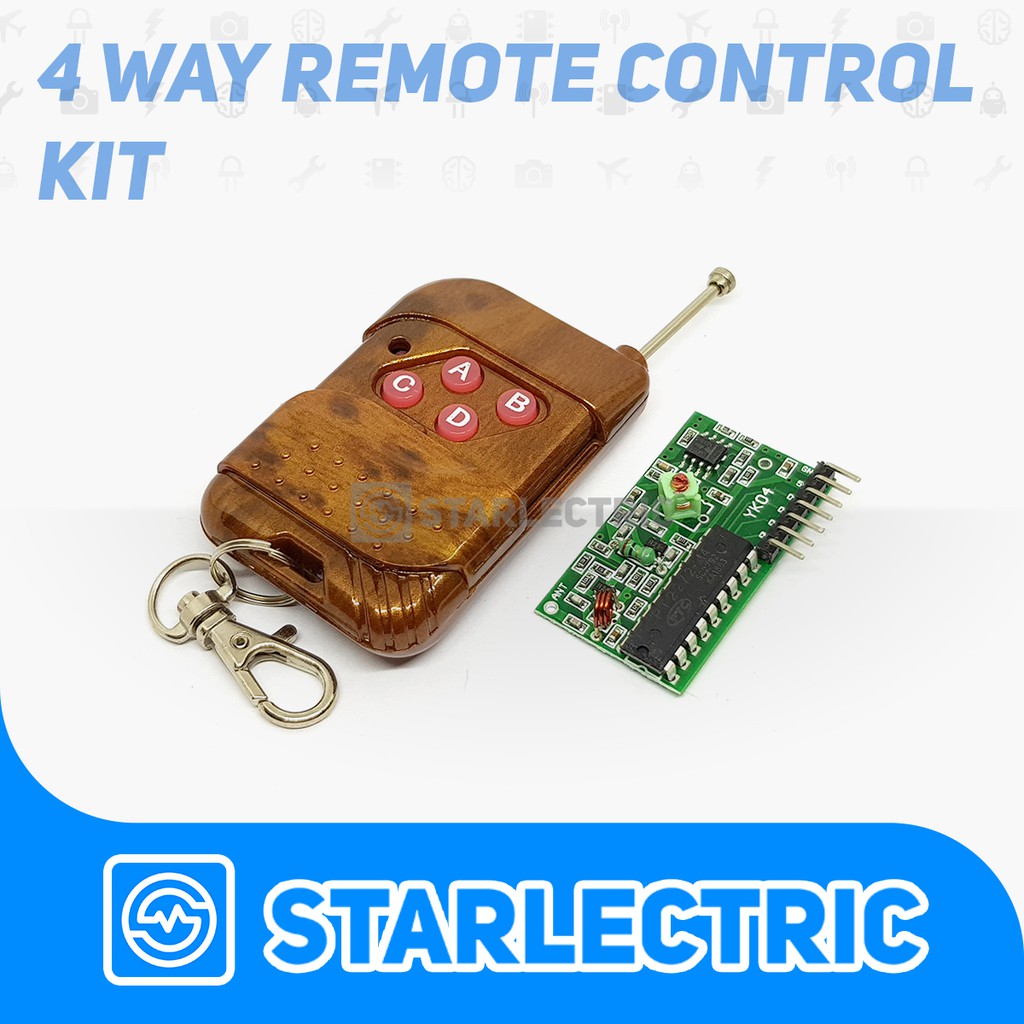 Remote Control Wireless RF 4 Channel Tombol Receiver Arduino