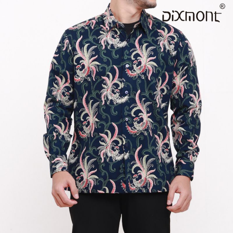 Dixmont Kemeja Pria Batik Panjang Hem BL00421