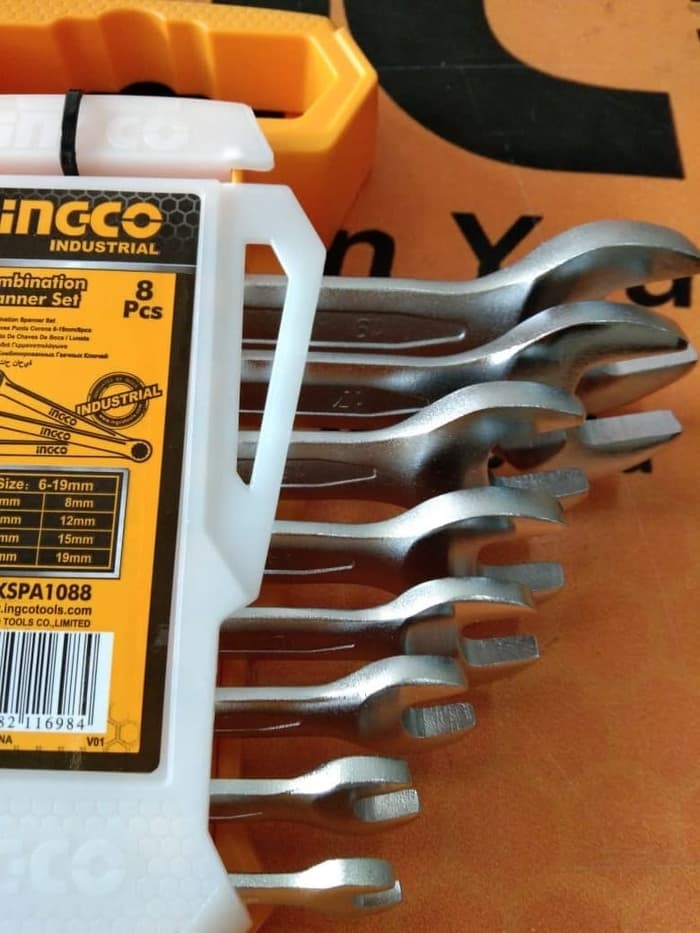 KUNCI RING PAS COMBINATION WRENCH 6-19 mm SET 8 PCS INGCO