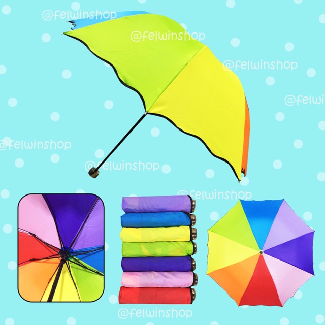 Payung Lipat 3 Rainbow Payung Pelangi Sakura