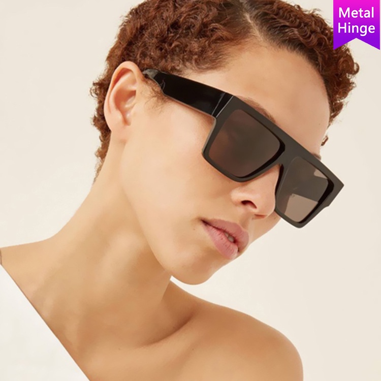 2021 new European and American big frame square fashion INS street shooting men and women sunglasses metal hinges