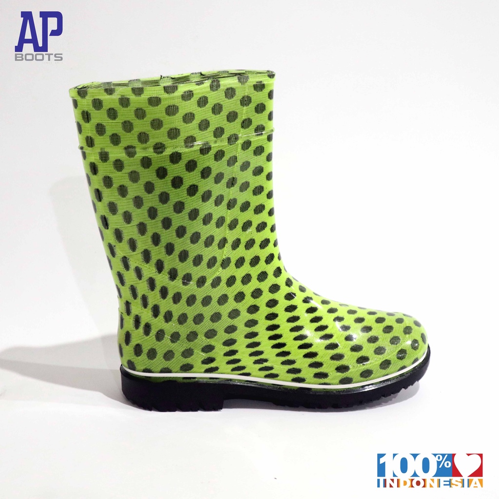 AP 2012 LEMON POLKADOT 15.0-18.0 - SEPATU BOOTS KARET ANAK - AP BOOTS