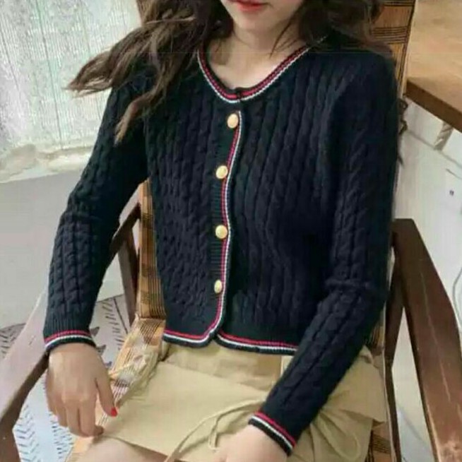 Oline Baju cardigan crop wanita import/ Baju crop cewek kardigan crop wanit korea kekinian murah