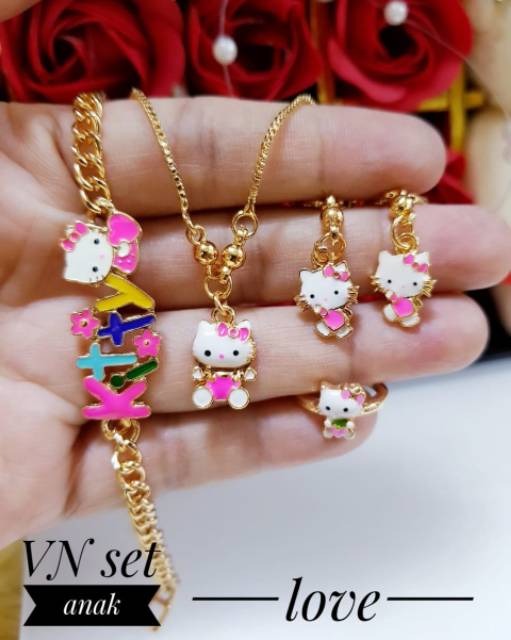 Xuping set perhiasan anak lapis emas 18k 1339j