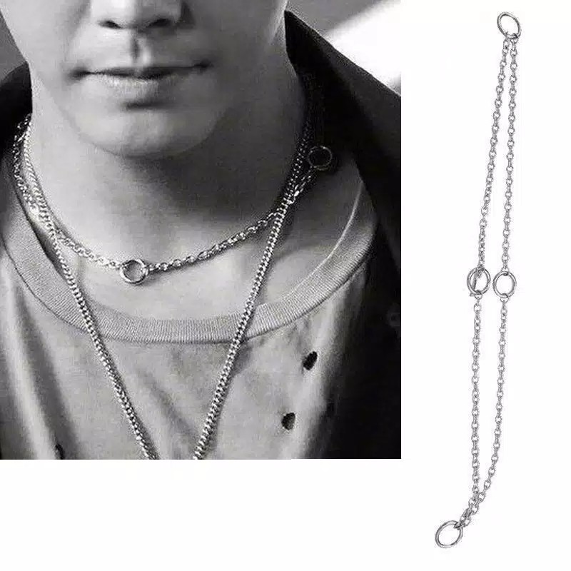 KK0296 - Kalung Rantai Pria Wanita Korea Kpop Kdrama Style BTS EXO NCT