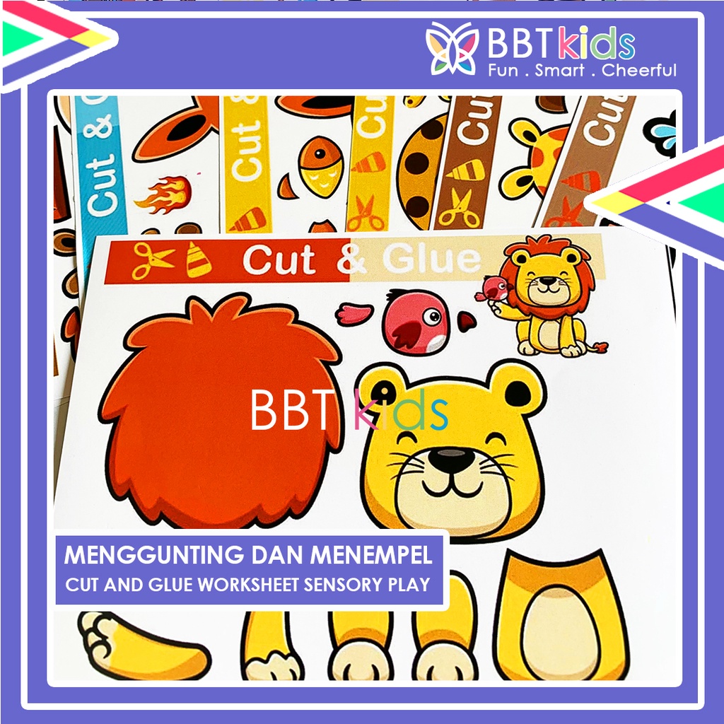 MENGGUNTING DAN MENEMPEL 4-7 TAHUN CUT AND GLUE WORKSHEET SENSORY PLAY ACTIVITY SET MAINAN AKTIVITAS EDUKASI BELAJAR PRESCHOOL KEGIATAN MONTESSORI