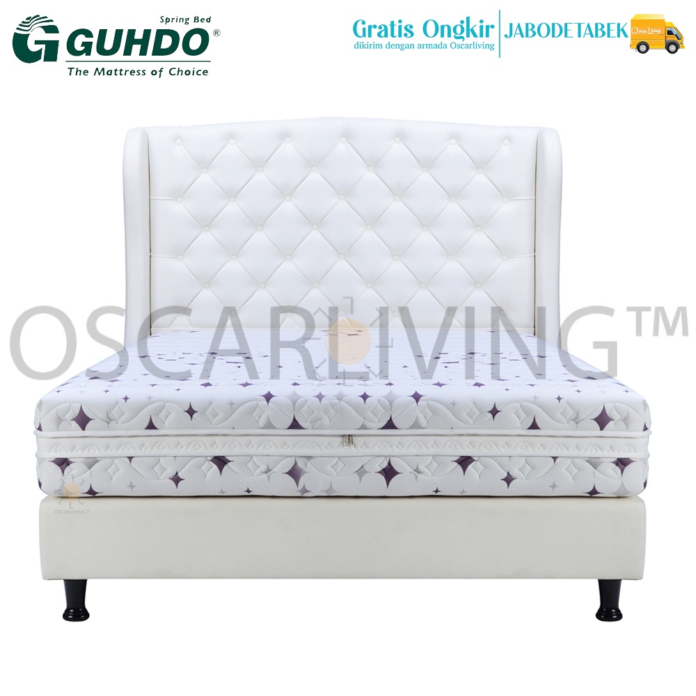 Guhdo Back Health Kasur Springbed Orthopedic Tebal 27 Cm Latex Set HB Celtic White [Fullset Spring B
