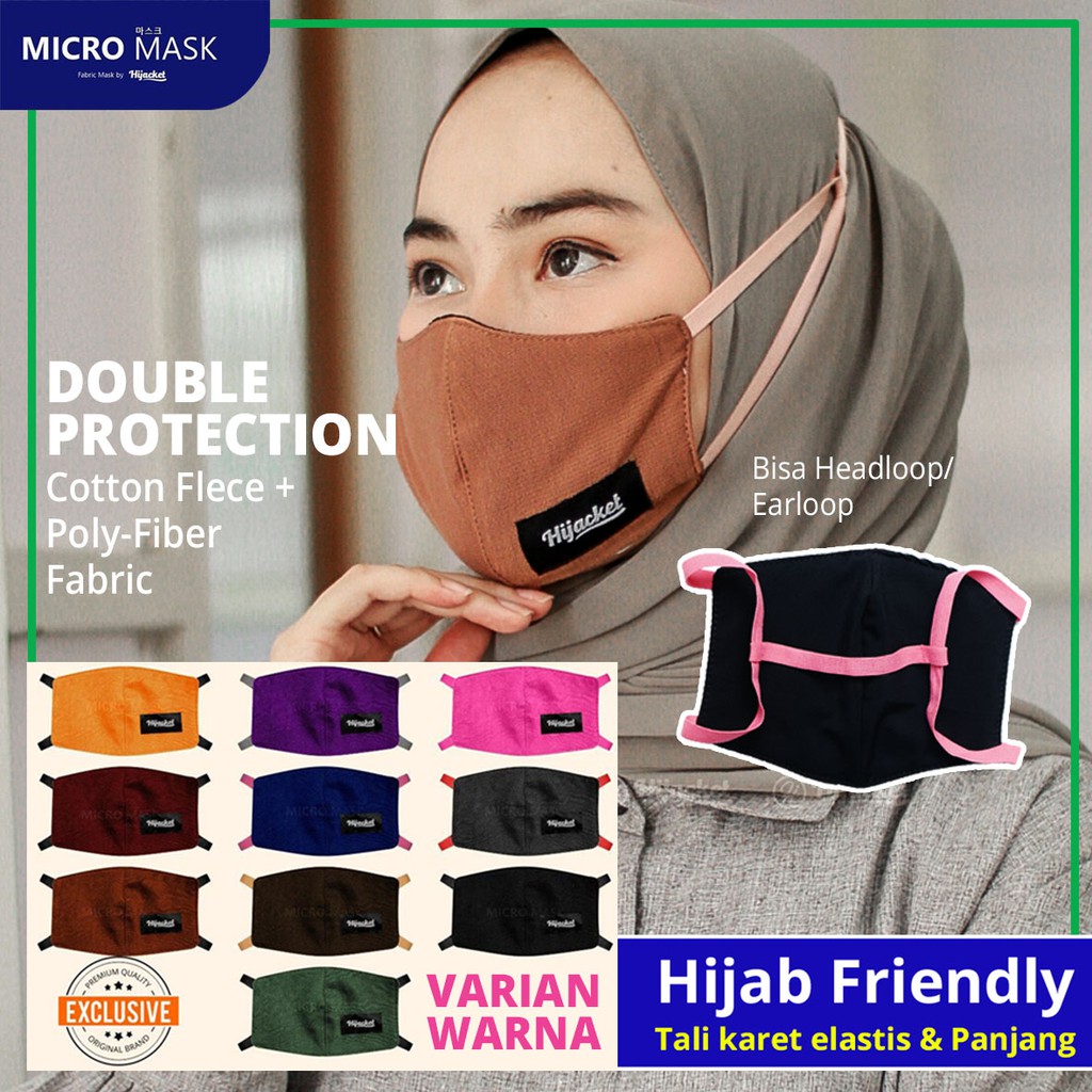 Masker Hijab  Kain Non Medis Hijacket Micro Mask  Hijaber 