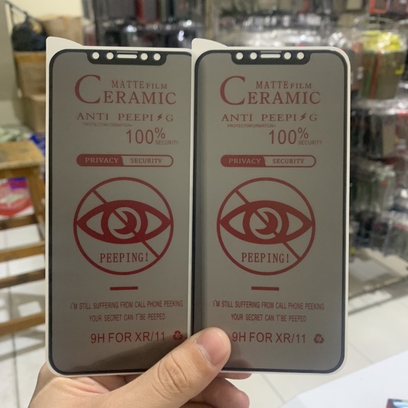 Ceramic Glass Iphone XR 11 6.1inch - Matte Anti Glare Spy Screen Protector - UA