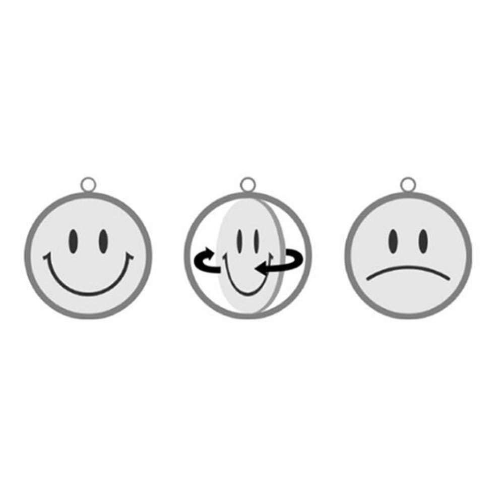 【COD Tangding】Double Side Smile Sad Face Rotating Pendant Simple Couple Retro Personality Hip-hop Necklace Chain Fashion Accessories