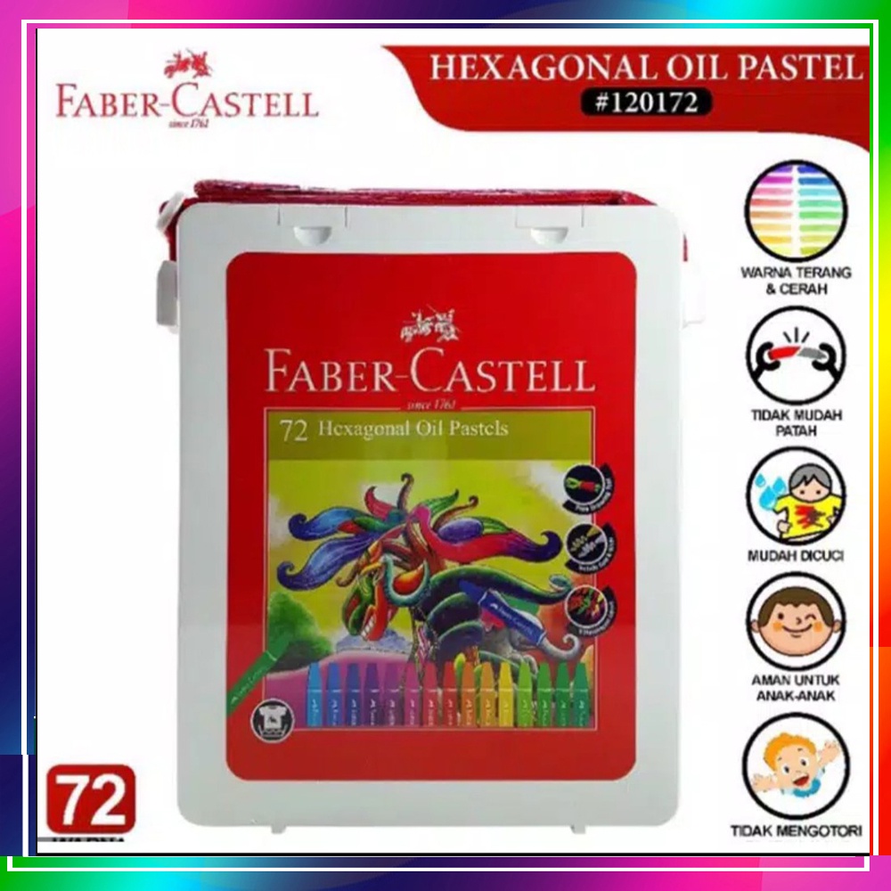 Crayon 72 Hexagonal Oil Pastel Faber Castell / Crayon Oil Pastel FaberCastell 72 Warna