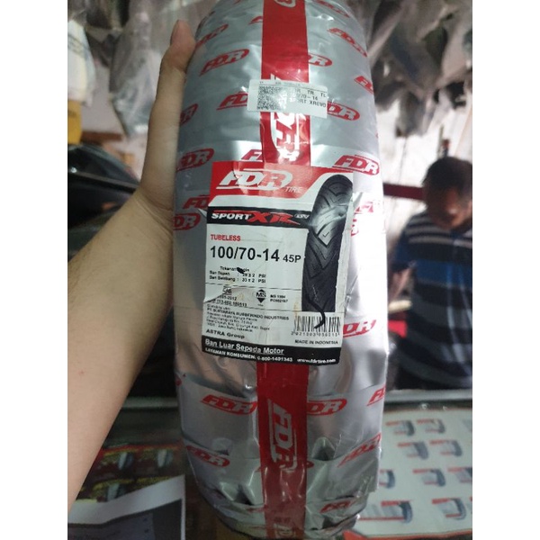 ban luar fdr tubeless 100/70-14 sport xr