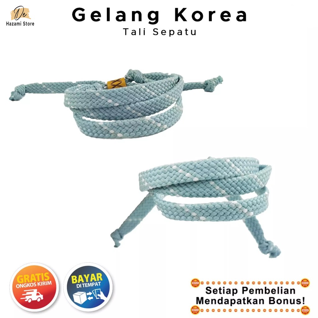 BISA COD Gelang Pria Tali Sepatu Korea Tumpuk 3 Lapis Hitam Distro Keren Murah