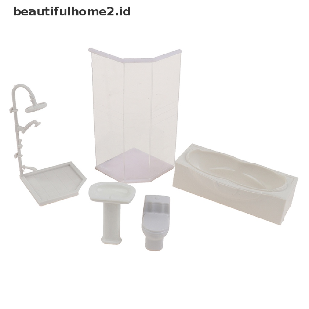 (Beautifulhome2.Id) Mainan Miniatur Kamar Mandi / Toilet / Wastafel / Bathtub Skala 1: 25 Untuk Dekorasi Rumah Boneka