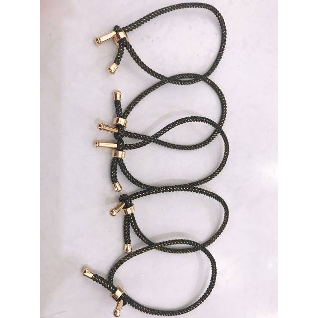 Gelang tali pandora kombinasi glitter emas
