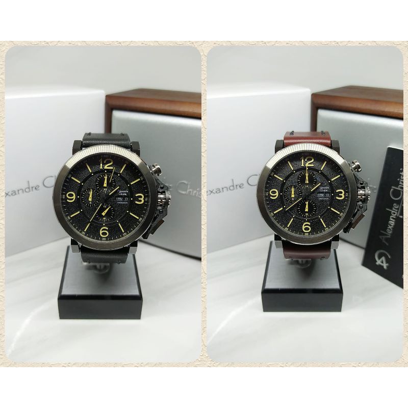 Jam Tangan Pria Alexandre Christie 6281 Sport Tali Kulit AC6281 AC 6281