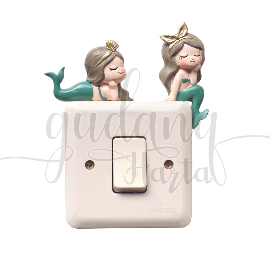 Hiasan Saklar Green Mermaid Hiasan Kamar Anak Tempelan Dinding Lampu GH 503505