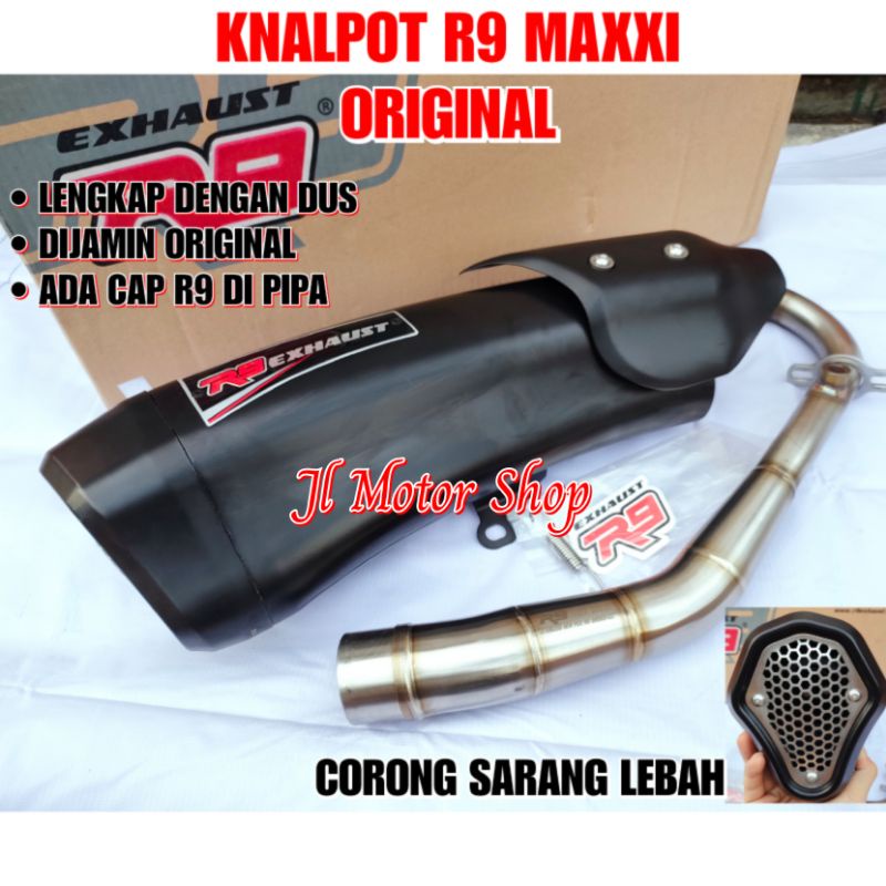 KNALPOT R9 MAXXI NEW NMAX 2020 UP AEROX 155 CONNECTED PCX 160 PCX160 ORIGINAL - R9 MAXXI SERIES NEW NMAX AEROX CONNECTED PCX 160