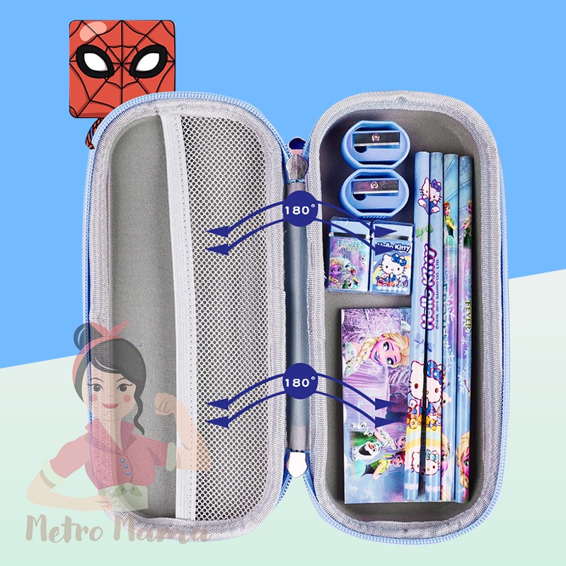 Kotak Pensil  Anak Laki Superhero Cowok 20cm Sekolah PAUD TK SD Spiderman Ironman