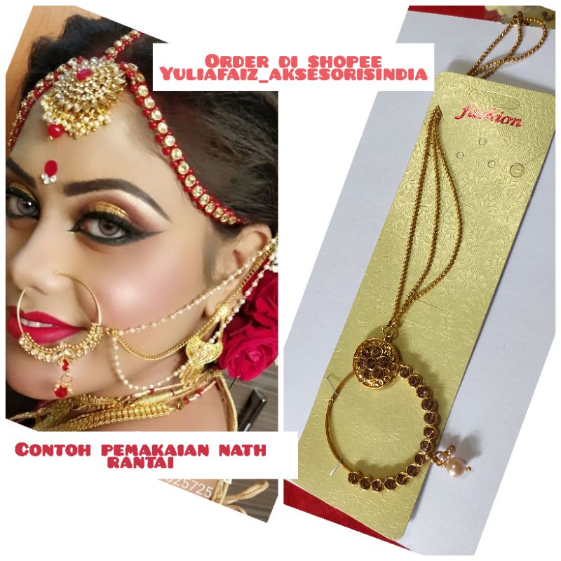 anting hidung rantai/nath rantai/anting india/perhiasan india