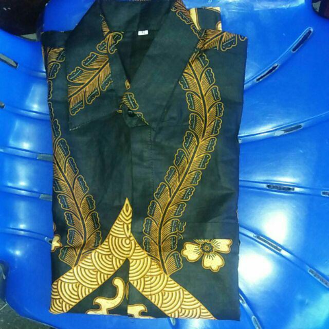 Asifa Batik Hrb026 Kenongo Kemeja Tosca Pendek Pekalongan Padi M L Xl Sogan Tulis Halus Kemeja Batik