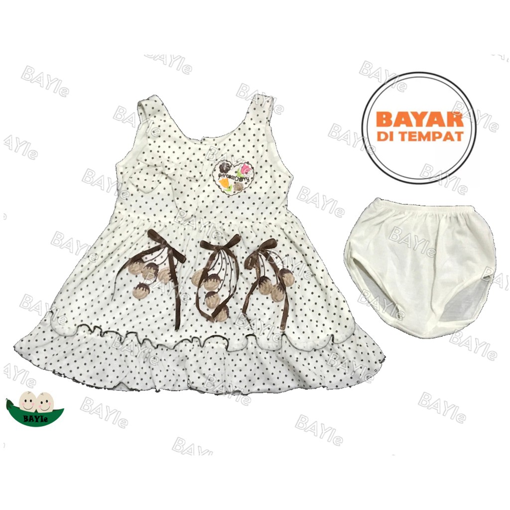 BAYIe - Baju bayi Dress Perempuan MOM'S GIFT 100% Katun SNI usia 0-6 bulan / Pakaian anak Cewek