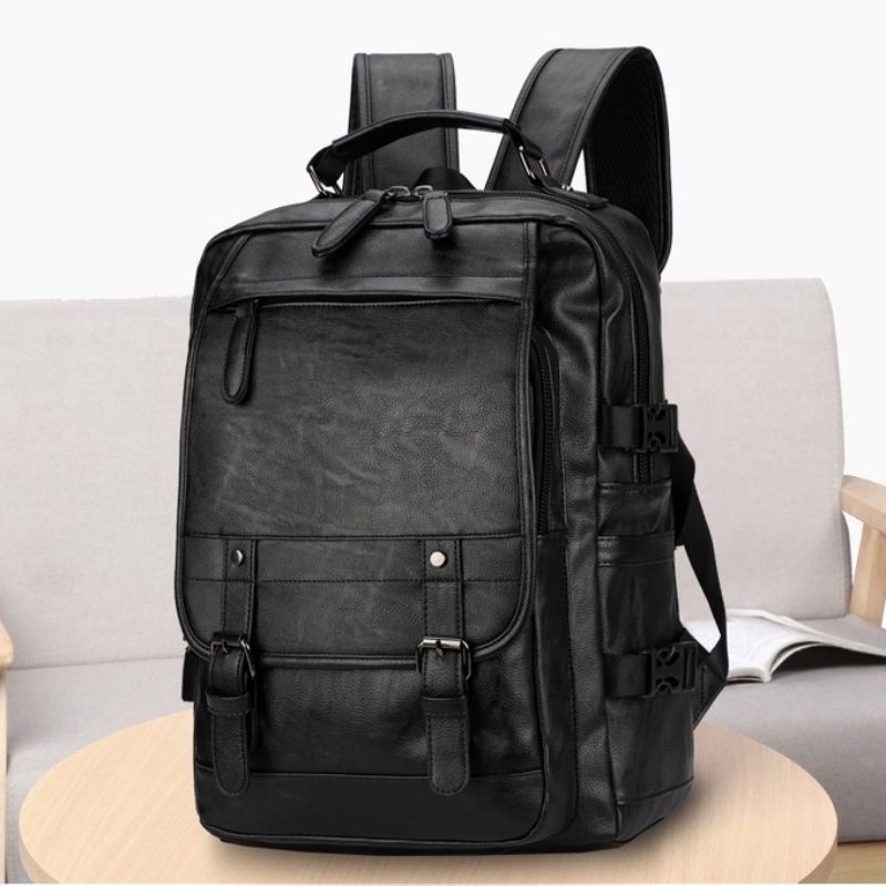 Ransel Kulit Sapi Tas Backpack Pria-Wanita kulit Original Tas Punggung-Jinjing Import Pu Tas Kantor - kuliah - Tas Santai