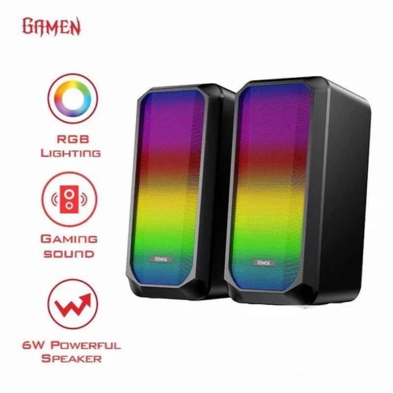 SPEAKER GAMING RGB GAMEN GS6 RGB RHYTHM LIGHTS SPEAKER EXCELLENT BASS