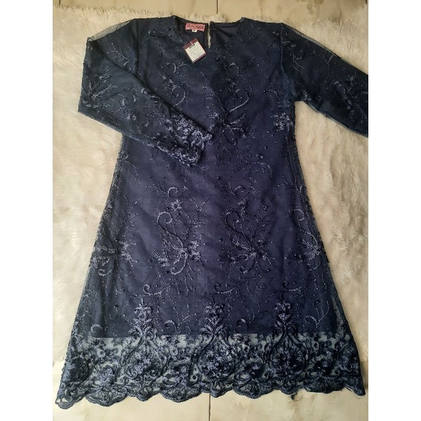 COD KEBAYA TUNIK TULE TILE JUMBO TULLE TULLE SERAGAM KEBAYA BRIDESMAIDS KEBAYA WISUDA MINT UNGU TARO ABU-TULE BORDIR-NAVY