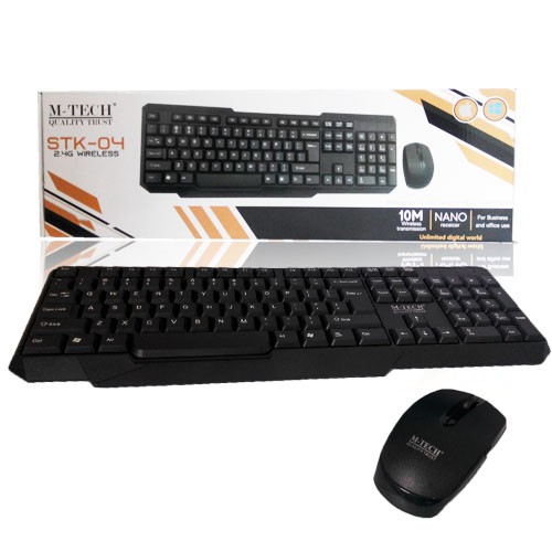 M-Tech Paket Keyboard Mouse Wireless Combo M-tech STK-04 / STK04 FREE MOUSEPAD