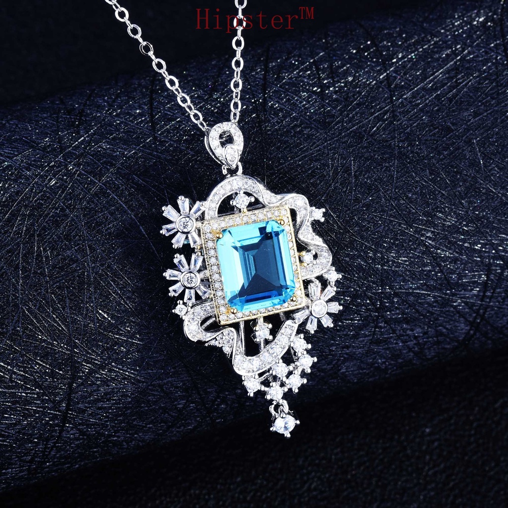 New Hot Sale Luxurious Style Natural Sapphire Pendant Necklace