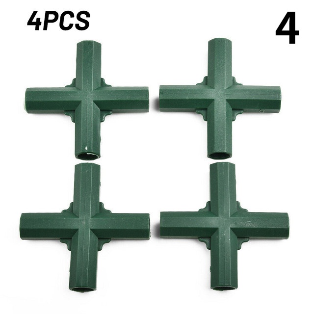 4 Pcs Adaptor Konektor Bingkai Rumah Kaca Bahan Plastik Warna Hijau Ukuran 16mm Untuk Taman