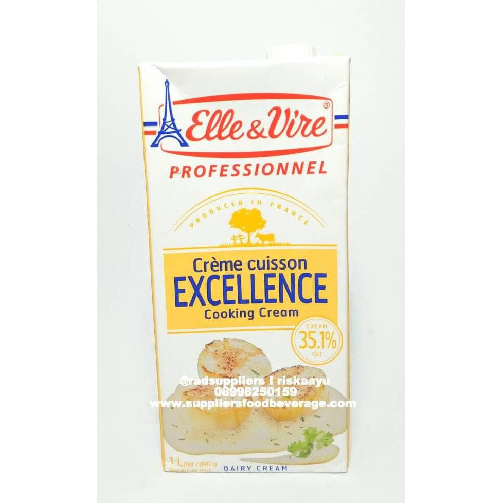 

Elle&Vire Cooking Cream Excellence, Perfect For Spesial Cooking 1Litre