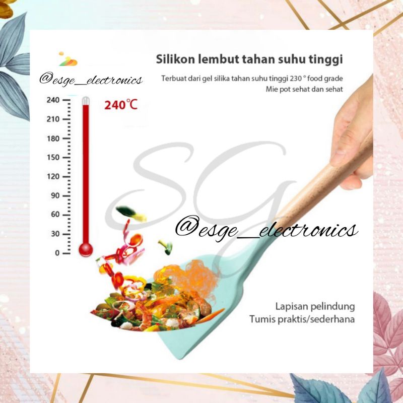 ESGE SET ALAT MASAK SUTIL SPATULA SILIKON 10 IN 1 SET TAHAN PANAS SET ALAT DAPUR MASAM TUMIS SODET SILIKON PERALATAN MASAK SILIKON BPA FREE SENDOK SET KITCHEN UTENSIL SET PERLENGKAPAN MASAK UNIK SPATULA SILICONE ALAT MASAK LENGKAP SENDOK MASAK BRUSH