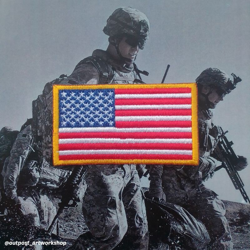 Patch US Flag Emblem Bordir Bendera Amerika