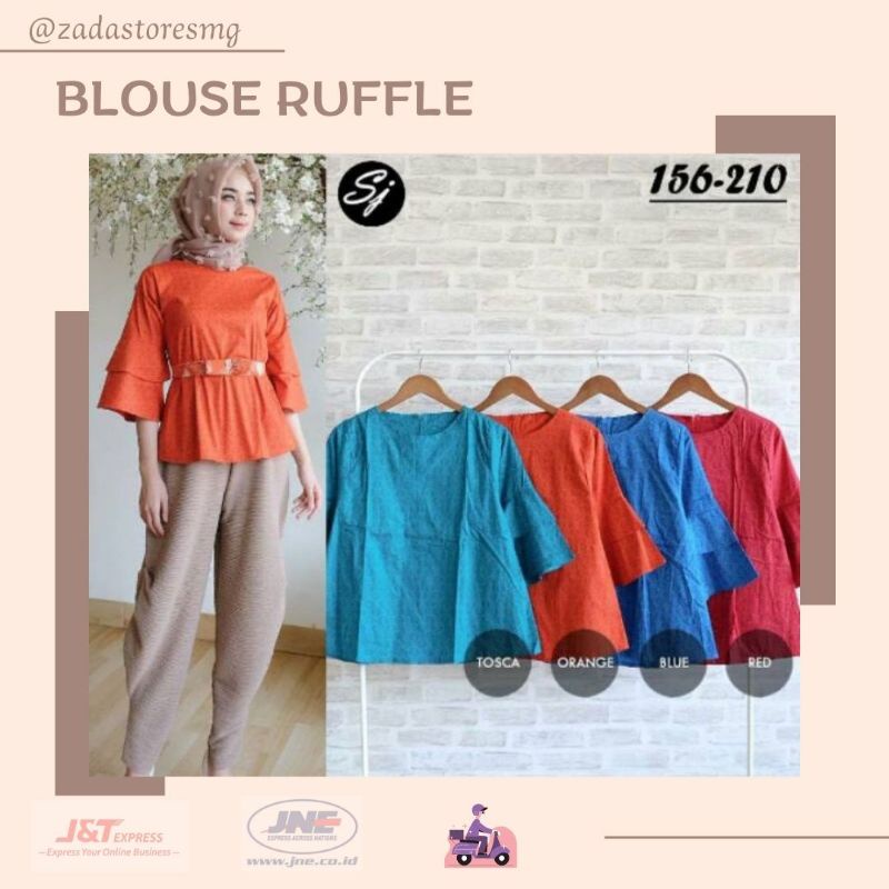 Kemeja Blouse Batik Atasan Wanita | Blouse Batik Ruffle