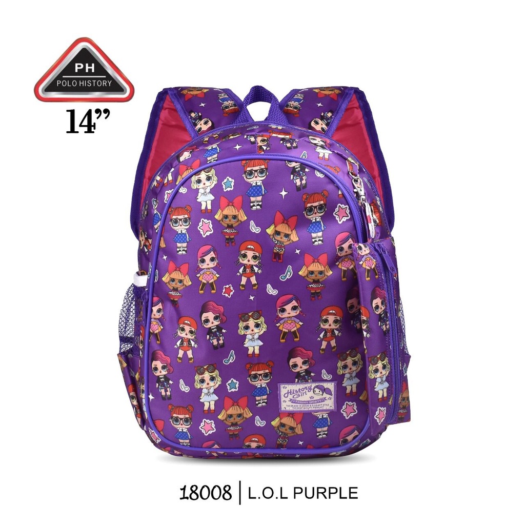 { FF }Tas Ransel Anak Karakter Full Motif TK / Lucu Bagus /  Polo History 14Inch 18008 / Free Kotak Pensil