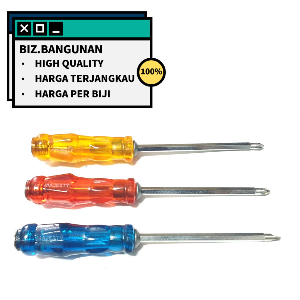 OBENG KETOK TEMBUS TRANSPARAN BOLAK BALIK 4 INCH - SCREWDRIVER