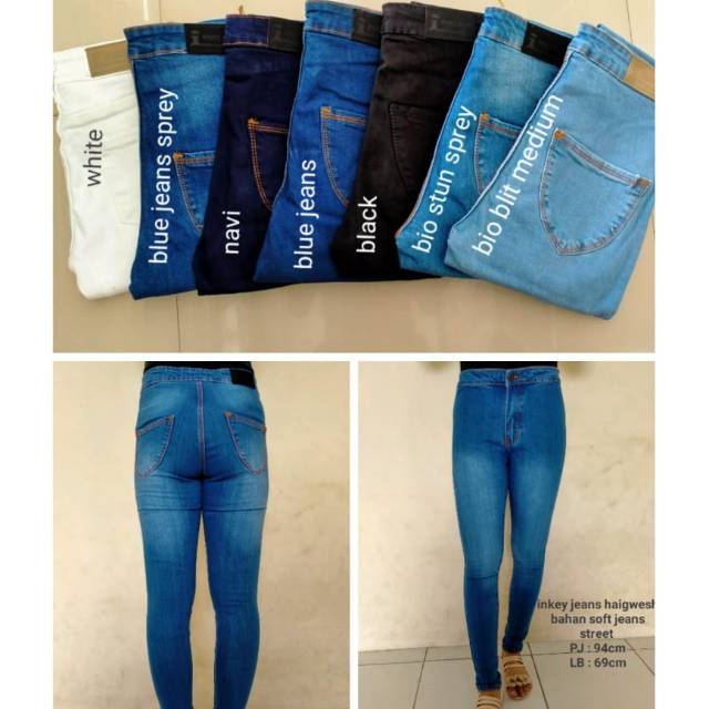 Inkey jeans high waist celana street sampai perut grosir dan eceran
