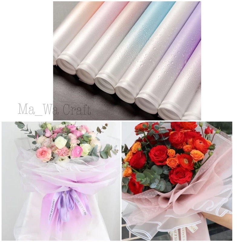 

(WAJIB BELI KARDUS)5 Lembar Kertas buket cellophane gradient l flower wrapping GRD
