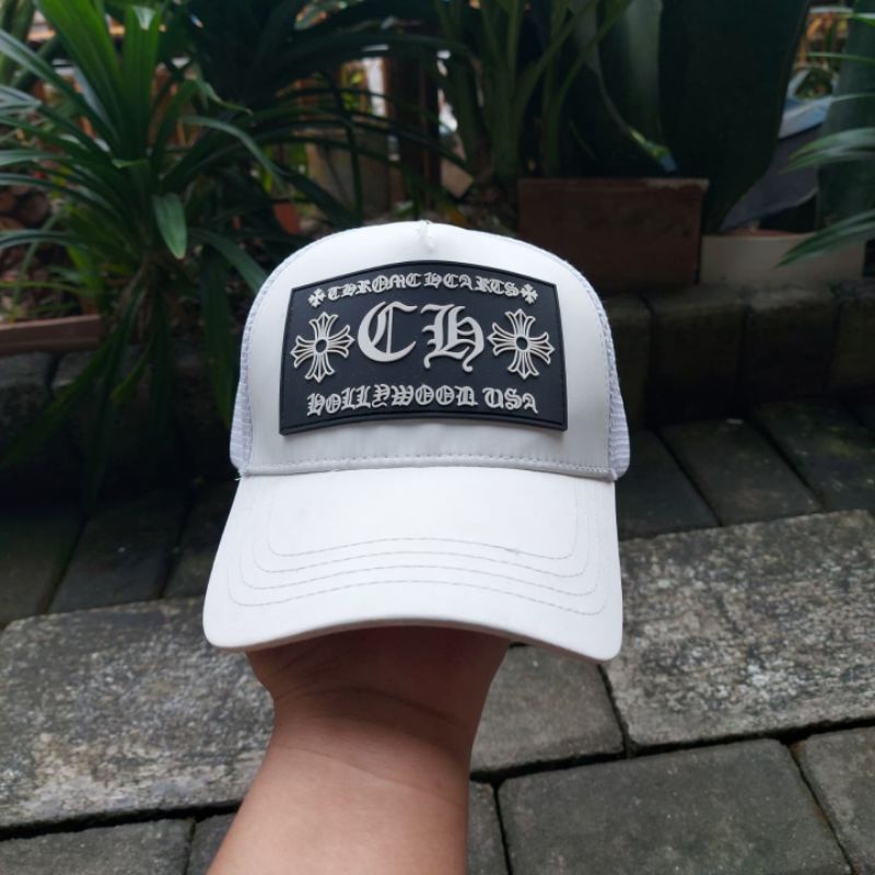 Cap / Topi Trucker Chrome Hearts White Rare Second Import